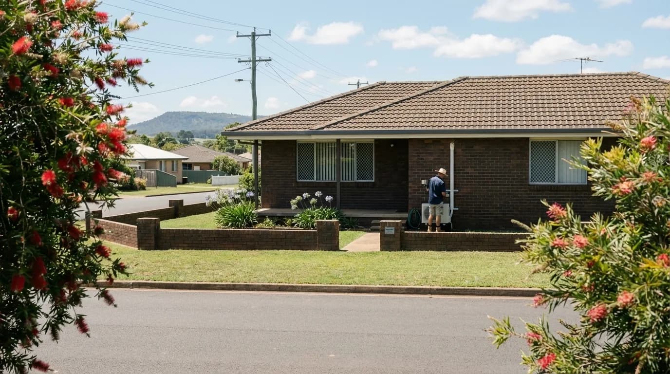 Glenn working at a switchboard on a Toowoomba street