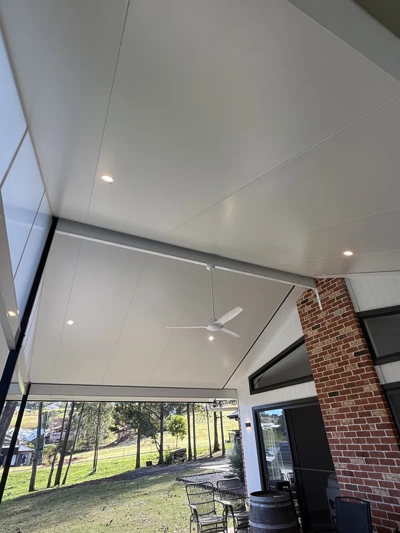Patio downlights and fan
