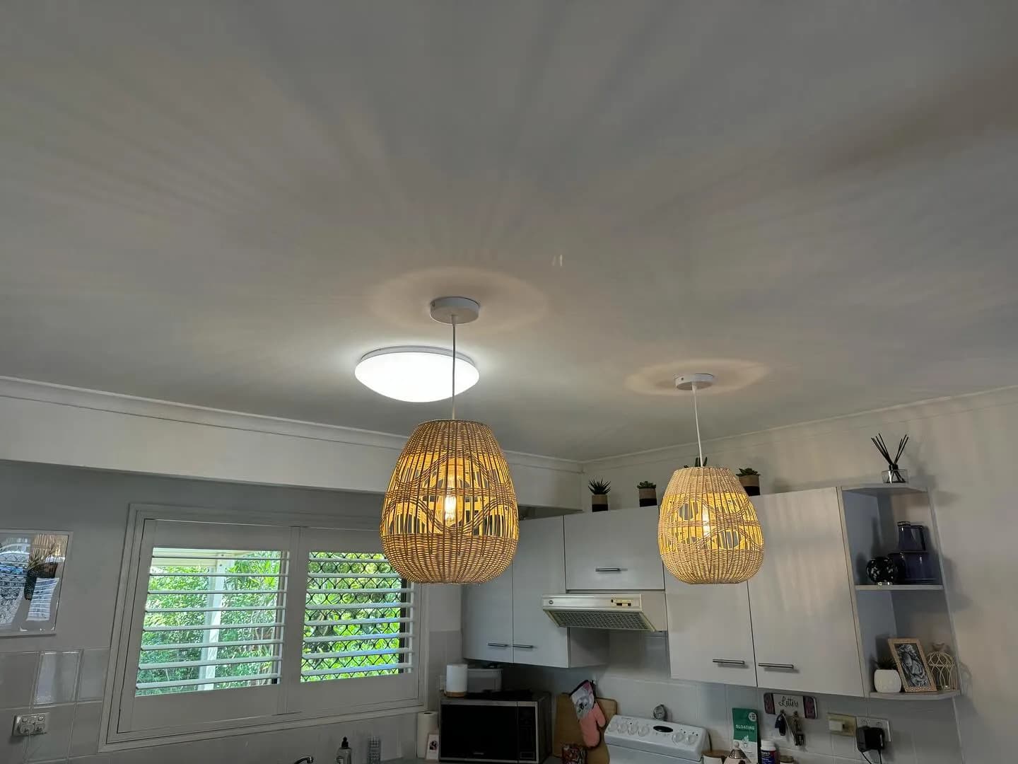 Kitchen pendant lighting installation