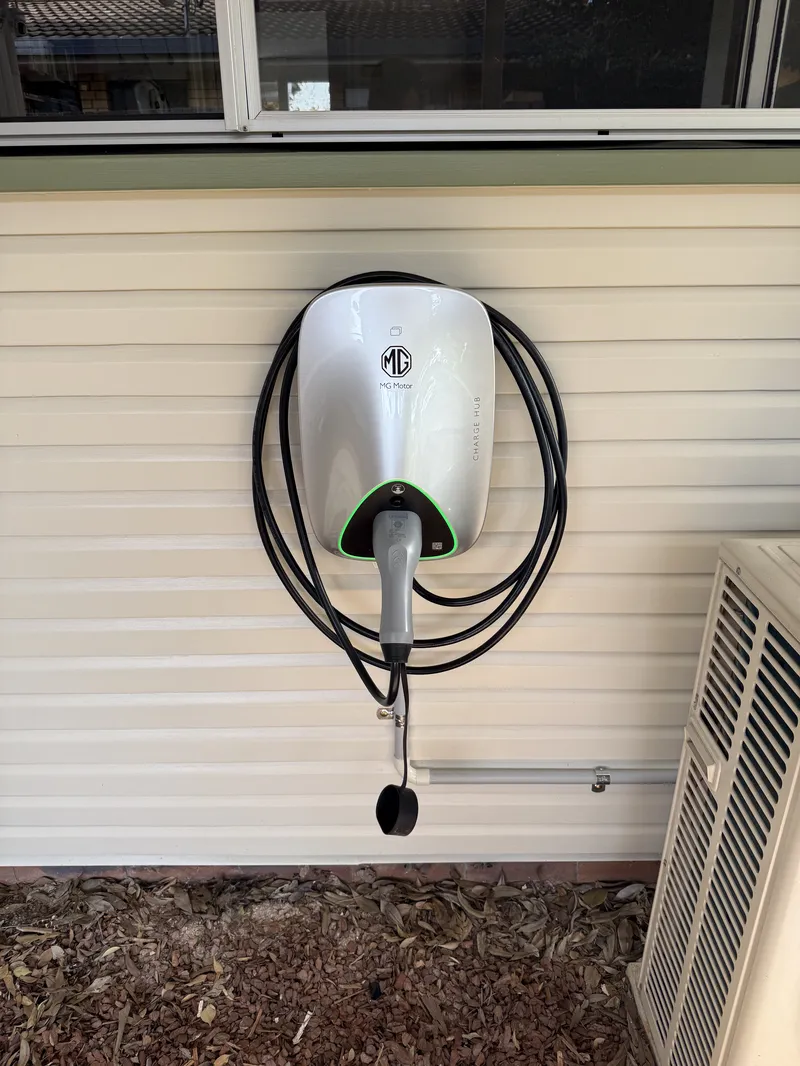 Commercial EV charger installation exterior