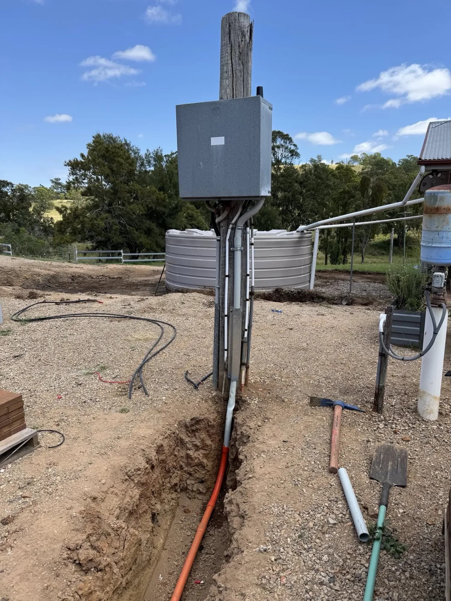 Underground power conduit trenching